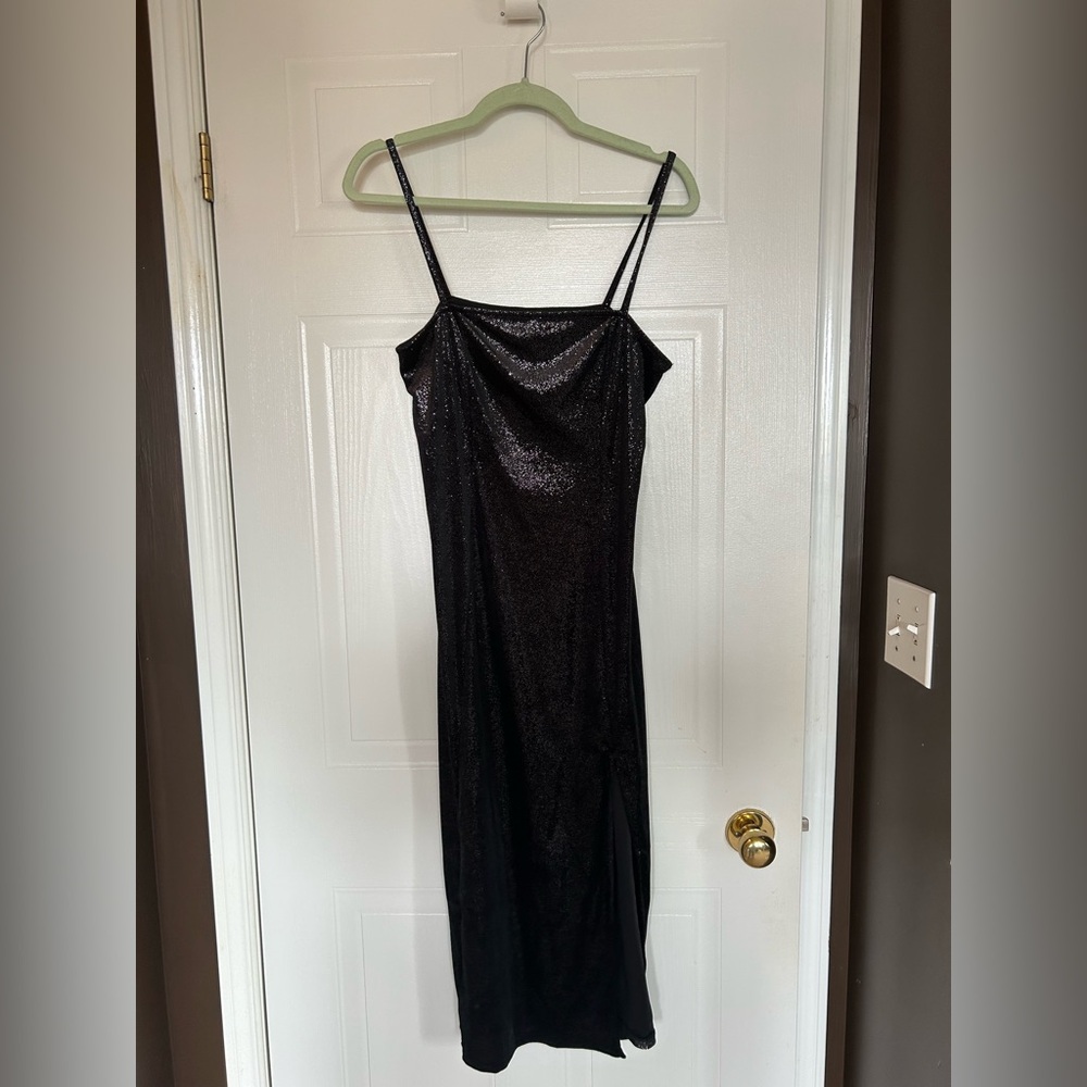 H&M Black Sparkly Velvet Slip Dress